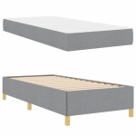 vidaXL Pat cu arcuri Gri deschis și alb 100 x 200 cm țesătură vidaXL Pat cu arcuri Gri deschis și alb 100 x 200 cm țesătură