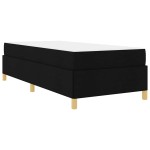 vidaXL Pat cu arcuri Negru și Alb și Negru 100 x 200 cm țesătură vidaXL Pat cu arcuri Negru și Alb și Negru 100 x 200 cm țesătură