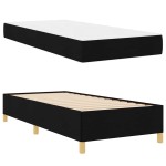 vidaXL Pat cu arcuri Negru și Alb și Negru 100 x 200 cm țesătură vidaXL Pat cu arcuri Negru și Alb și Negru 100 x 200 cm țesătură