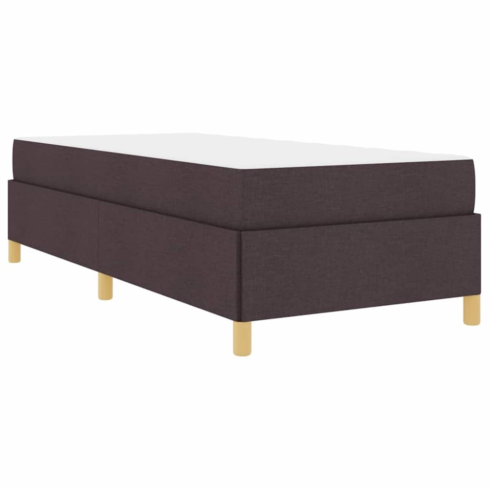 vidaXL Pat cu arcuri Maro închis și Alb 100 x 200 cm țesătură