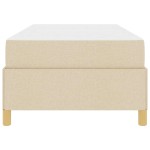 vidaXL Cadru de pat cu saltea Crem 100 x 200 cm țesătură