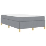 vidaXL Pat cu arcuri Gri deschis și alb 120 x 190 cm țesătură vidaXL Pat cu arcuri Gri deschis și alb 120 x 190 cm țesătură