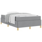 vidaXL Pat cu arcuri Gri deschis și alb 120 x 190 cm țesătură vidaXL Pat cu arcuri Gri deschis și alb 120 x 190 cm țesătură