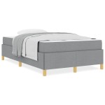 vidaXL Pat cu arcuri Gri deschis și alb 120 x 190 cm țesătură vidaXL Pat cu arcuri Gri deschis și alb 120 x 190 cm țesătură