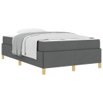 vidaXL Pat cu arcuri cu saltea Gri închis 120 x 190 cm țesătură vidaXL Pat cu arcuri cu saltea Gri închis 120 x 190 cm țesătură