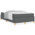 vidaXL Pat cu arcuri cu saltea Gri închis 120 x 190 cm țesătură vidaXL Pat cu arcuri cu saltea Gri închis 120 x 190 cm țesătură