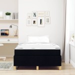 vidaXL Pat cu arcuri Negru și Alb și Negru 120 x 190 cm țesătură vidaXL Pat cu arcuri Negru și Alb și Negru 120 x 190 cm țesătură