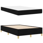 vidaXL Pat cu arcuri Negru și Alb și Negru 120 x 190 cm țesătură vidaXL Pat cu arcuri Negru și Alb și Negru 120 x 190 cm țesătură
