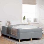vidaXL Pat cu arcuri Gri deschis și alb și gri deschis 120 x 200 cm vidaXL Pat cu arcuri Gri deschis și alb și gri deschis 120 x 200 cm