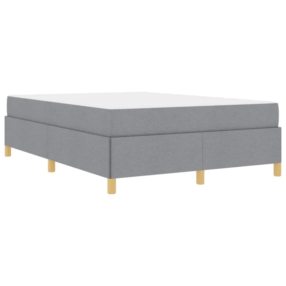 vidaXL Pat cu arcuri Gri deschis și alb și gri deschis 140 x 200 cm