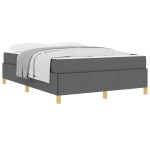 vidaXL Pat cu arcuri Gri închis și Alb și Gri închis 140 x 200 cm vidaXL Pat cu arcuri Gri închis și Alb și Gri închis 140 x 200 cm