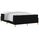 vidaXL Pat cu arcuri Negru și Alb și Negru 140 x 200 cm țesătură vidaXL Pat cu arcuri Negru și Alb și Negru 140 x 200 cm țesătură