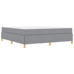 vidaXL Pat cu arcuri Gri deschis și alb 180 x 200 cm țesătură vidaXL Pat cu arcuri Gri deschis și alb 180 x 200 cm țesătură