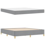 vidaXL Pat cu arcuri Gri deschis și alb 180 x 200 cm țesătură vidaXL Pat cu arcuri Gri deschis și alb 180 x 200 cm țesătură