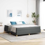 vidaXL Pat cu arcuri Gri închis și Alb și Gri închis 180 x 200 cm vidaXL Pat cu arcuri Gri închis și Alb și Gri închis 180 x 200 cm