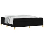 vidaXL Pat cu arcuri Negru și Alb și Negru 180 x 200 cm țesătură vidaXL Pat cu arcuri Negru și Alb și Negru 180 x 200 cm țesătură