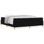 vidaXL Pat cu arcuri Negru și Alb și Negru 180 x 200 cm țesătură vidaXL Pat cu arcuri Negru și Alb și Negru 180 x 200 cm țesătură