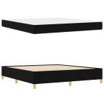 vidaXL Pat cu arcuri Negru și Alb și Negru 180 x 200 cm țesătură vidaXL Pat cu arcuri Negru și Alb și Negru 180 x 200 cm țesătură