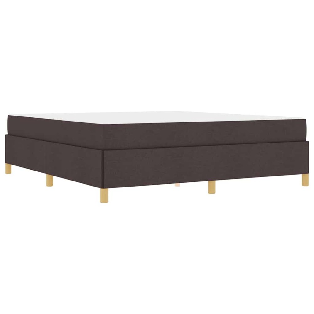 vidaXL Pat cu arcuri Maro închis și Alb 180 x 200 cm țesătură