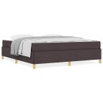 vidaXL Pat cu arcuri Maro închis și Alb 180 x 200 cm țesătură vidaXL Pat cu arcuri Maro închis și Alb 180 x 200 cm țesătură