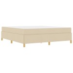 vidaXL Cadru de pat cu saltea Crem 180 x 200 cm țesătură