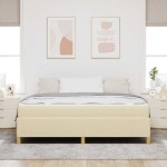 vidaXL Cadru de pat cu saltea Crem 180 x 200 cm țesătură