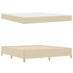 vidaXL Cadru de pat cu saltea Crem 180 x 200 cm țesătură