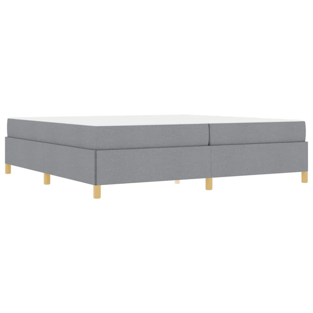 vidaXL Pat cu arcuri Gri deschis și alb 200 x 200 cm țesătură