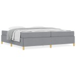 vidaXL Pat cu arcuri Gri deschis și alb 200 x 200 cm țesătură vidaXL Pat cu arcuri Gri deschis și alb 200 x 200 cm țesătură