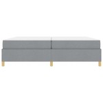 vidaXL Pat cu arcuri Gri deschis și alb 200 x 200 cm țesătură vidaXL Pat cu arcuri Gri deschis și alb 200 x 200 cm țesătură