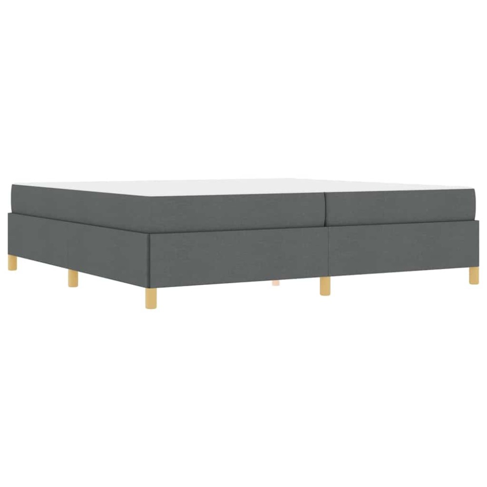 vidaXL Pat cu arcuri cu saltea Gri închis 200 x 200 cm țesătură