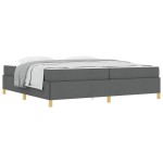 vidaXL Pat cu arcuri cu saltea Gri închis 200 x 200 cm țesătură vidaXL Pat cu arcuri cu saltea Gri închis 200 x 200 cm țesătură
