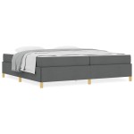 vidaXL Pat cu arcuri cu saltea Gri închis 200 x 200 cm țesătură vidaXL Pat cu arcuri cu saltea Gri închis 200 x 200 cm țesătură