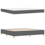 vidaXL Pat cu arcuri cu saltea Gri închis 200 x 200 cm țesătură vidaXL Pat cu arcuri cu saltea Gri închis 200 x 200 cm țesătură