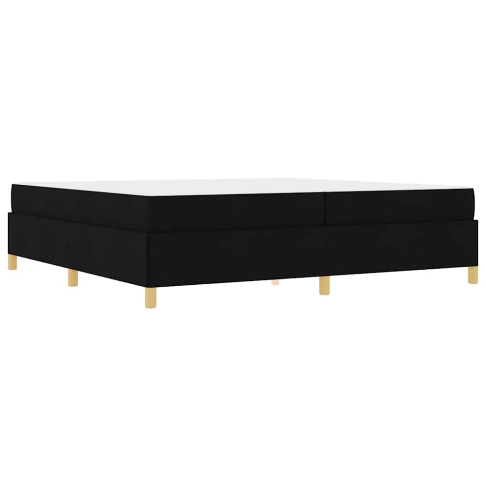 vidaXL Pat cu arcuri Negru și Alb și Negru 200 x 200 cm țesătură