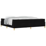 vidaXL Pat cu arcuri Negru și Alb și Negru 200 x 200 cm țesătură vidaXL Pat cu arcuri Negru și Alb și Negru 200 x 200 cm țesătură