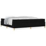 vidaXL Pat cu arcuri Negru și Alb și Negru 200 x 200 cm țesătură vidaXL Pat cu arcuri Negru și Alb și Negru 200 x 200 cm țesătură