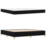 vidaXL Pat cu arcuri Negru și Alb și Negru 200 x 200 cm țesătură vidaXL Pat cu arcuri Negru și Alb și Negru 200 x 200 cm țesătură