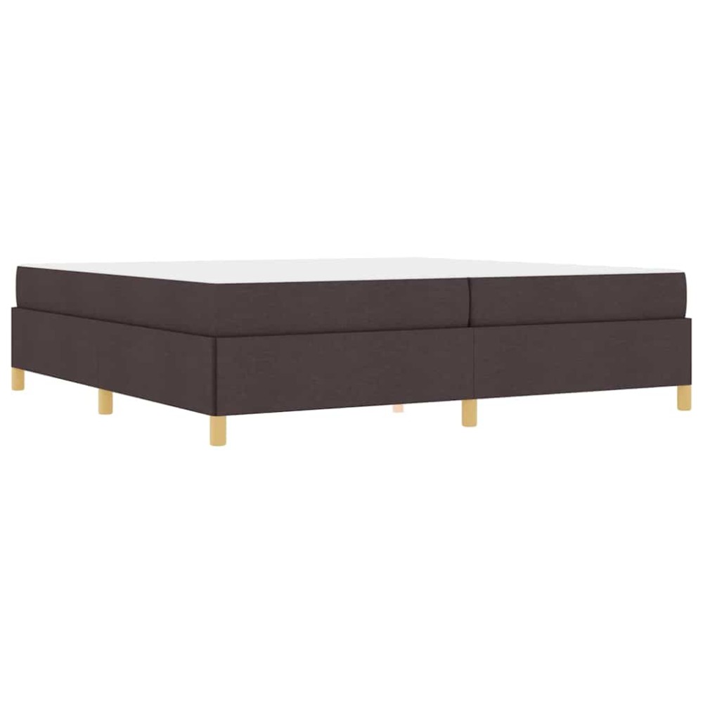 vidaXL Pat cu arcuri Maro închis și Alb 200 x 200 cm țesătură