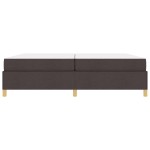 vidaXL Pat cu arcuri Maro închis și Alb 200 x 200 cm țesătură vidaXL Pat cu arcuri Maro închis și Alb 200 x 200 cm țesătură