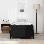 vidaXL Cadru de pat cu saltea Negru 80 x 200 cm Piele artificială