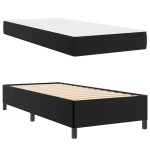 vidaXL Cadru de pat cu saltea Negru 80 x 200 cm Piele artificială