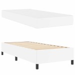 vidaXL Cadru de pat cu saltea Alb 80 x 200 cm Piele artificială