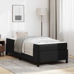 vidaXL Cadru de pat cu saltea Negru 90 x 190 cm Piele artificială