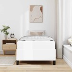 vidaXL Cadru de pat cu saltea Alb 90 x 190 cm Piele artificială