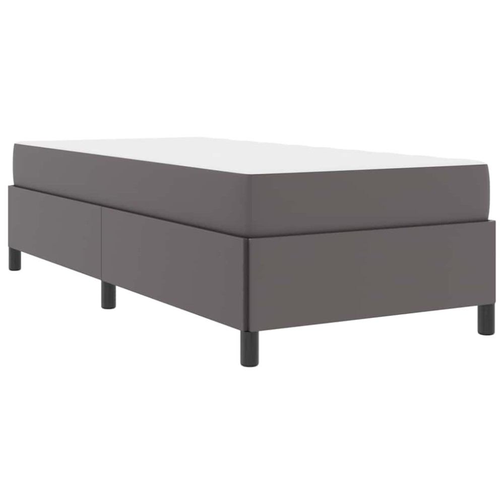 vidaXL Cadru de pat cu saltea Gri 90 x 190 cm Piele artificială