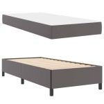 vidaXL Cadru de pat cu saltea Gri 90 x 190 cm Piele artificială