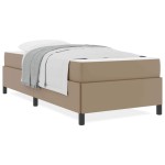 vidaXL Cadru de pat cu saltea Cappuccino 90 x 190 cm Piele artificială