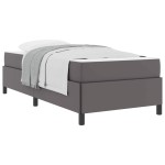 vidaXL Cadru de pat cu saltea Gri 90 x 200 cm Piele artificială