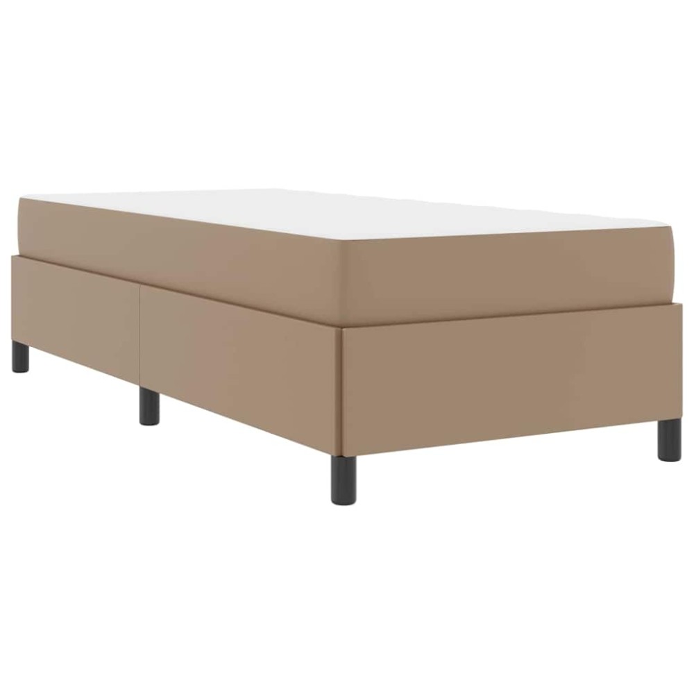 vidaXL Cadru de pat cu saltea Cappuccino 90 x 200 cm Piele artificială